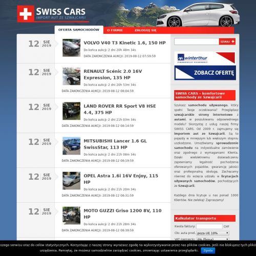 Aukcja samochodów szwajcaria