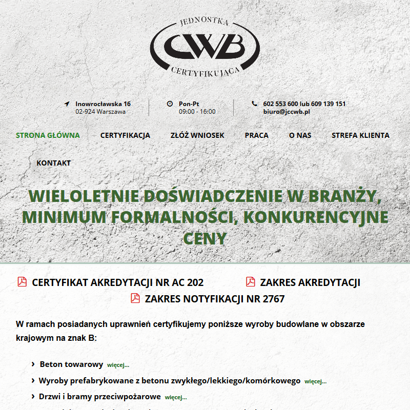 Certyfikacja elementy murowe w Warszawie